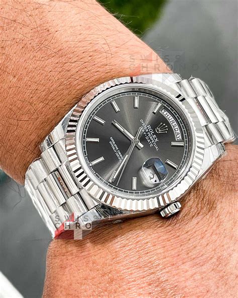 rolex day date 40 grey dial|rolex day date 40 president.